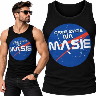 TANK TOP ŚMIESZNY SIŁOWNIA CAŁE ŻYCIE NA MASIE